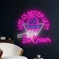thumbnail image 2 of Handmadetneonsign Life Is Better With Ice Cream Neon Sign, Ice Cream Cone Light, Ice Cream Cone, 2 of 5