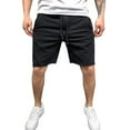 thumbnail image 2 of Pxiakgy Men's Casual Mid Waist Shorts Pant Solid Splice Pocket Drawstring Knee-Length Shorts Casual Loose Fashion Pant Short Black + XXL, 2 of 7