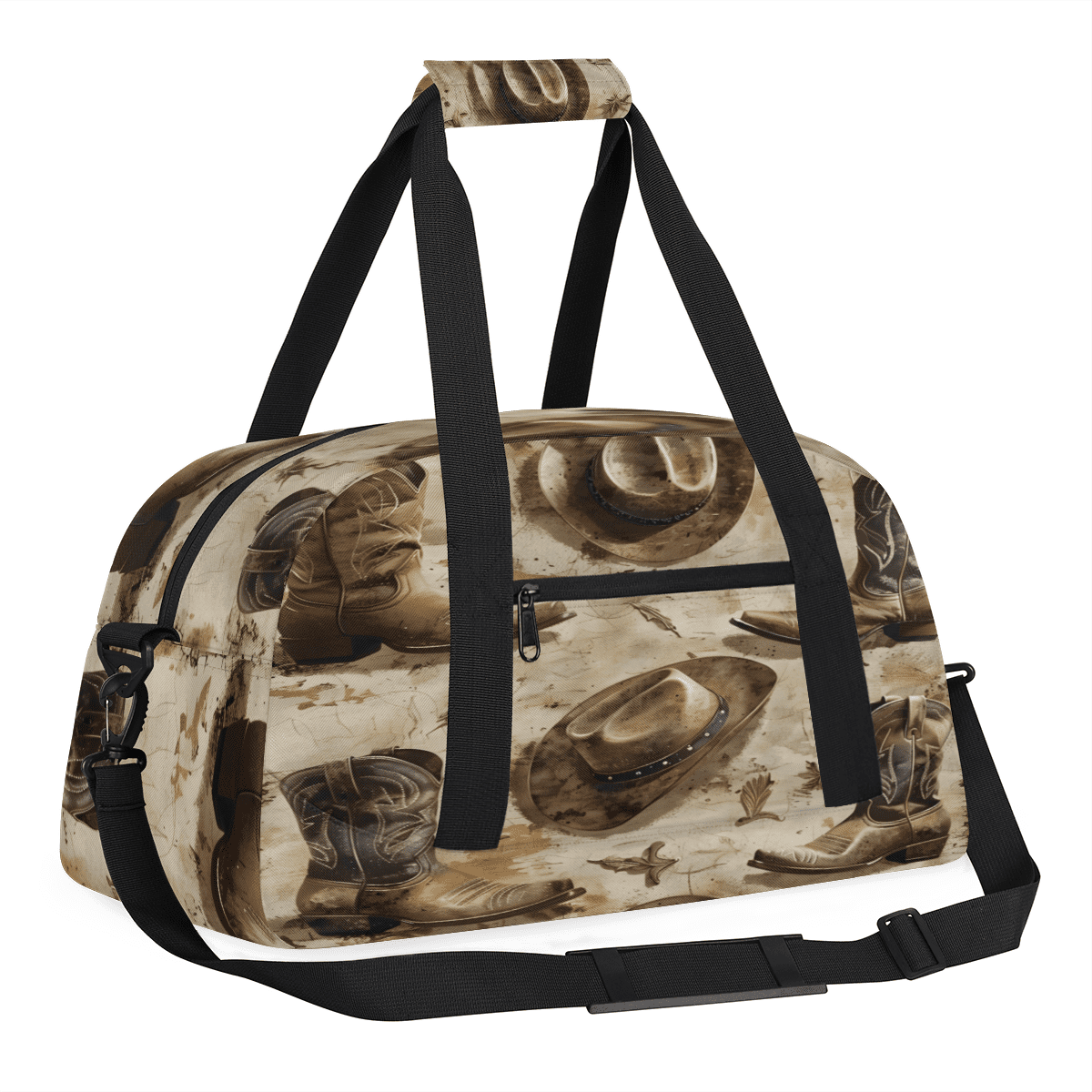 Herdesigns Western Cowboy Sports Duffle Bag for Women & Men, Southwest Country Gym Bag Dance Bag Overnight Bag Carry On Weekender Travel Bag