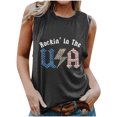 thumbnail image 2 of Honeeladyy Summer Women American Flag Tank Tops USA Flag Stars Stripes Printed Sleeveless T-Shirt Tee Tops undershirts for women, 2 of 5