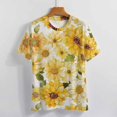 thumbnail image 3 of Floral Colorful Flower Women's Short Sleeve Tops Casual Blouses T Shirt, 3 of 6