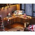 thumbnail image 2 of YANGLI 51" L-Shaped Gaming Desk, Corner Gaming Table, Sturdy, Rustic Brown, 2 of 6