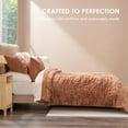 thumbnail image 3 of EVERGRACE Luxury Velvet Quilt Queen Size, Ultra Soft Wave Crushed Velvet Bedding Set, Lightweight Quilted Comforter Set for All Season, Oversized Bedspread Coverlet with 2 Shams, Burnt Orange, 3 of 8