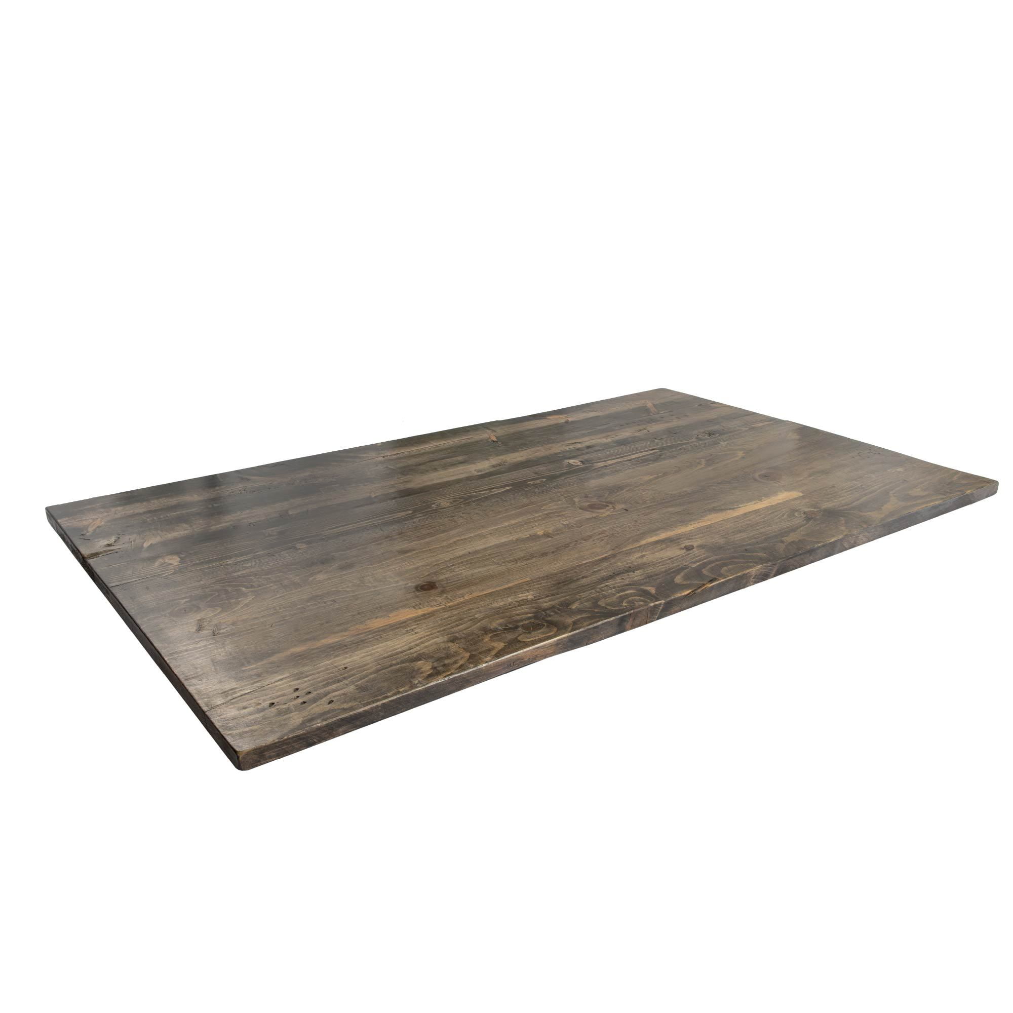 Boulder Black Pine Solid Wood Dining Tabletop, 60" x 36"