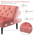 thumbnail image 6 of Ivinta Modern Convertible Sofa Couch, Sectional Sleeper Sofa Bed Upholstered with Ottoman for Living Room,Velvet Pink, 6 of 8