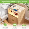 thumbnail image 5 of FANRAL Nightstand Set of 2,LED Nightstands with Charging Station,Fluted Design Bedside Table with RGB LED Lighting,Mid Century Modern Small Dresser with Storagee,Natural Oak Night Stand, 5 of 8