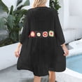 thumbnail image 5 of zaveiop Womens Beach Cover up V Neck Boho Bathing Suit Beach Dress Crochet Flowers Swimsuit Swimwear Coverups (Black, One Size), 5 of 5