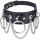 thumbnail image 1 of Leather Choker Collar, Pu Leather Punk Rock Gothic Emo O-ring Spike Rivets Choker Collar, 1 of 5