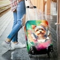 thumbnail image 3 of Funny Watercolor Adorable Yorkshire Terrier Peeking Through Torn Paper Effect Travel Luggage Cover Yorkie Dog Lover Gifts Suitcase Dust Protective Decor - 00026, 3 of 5