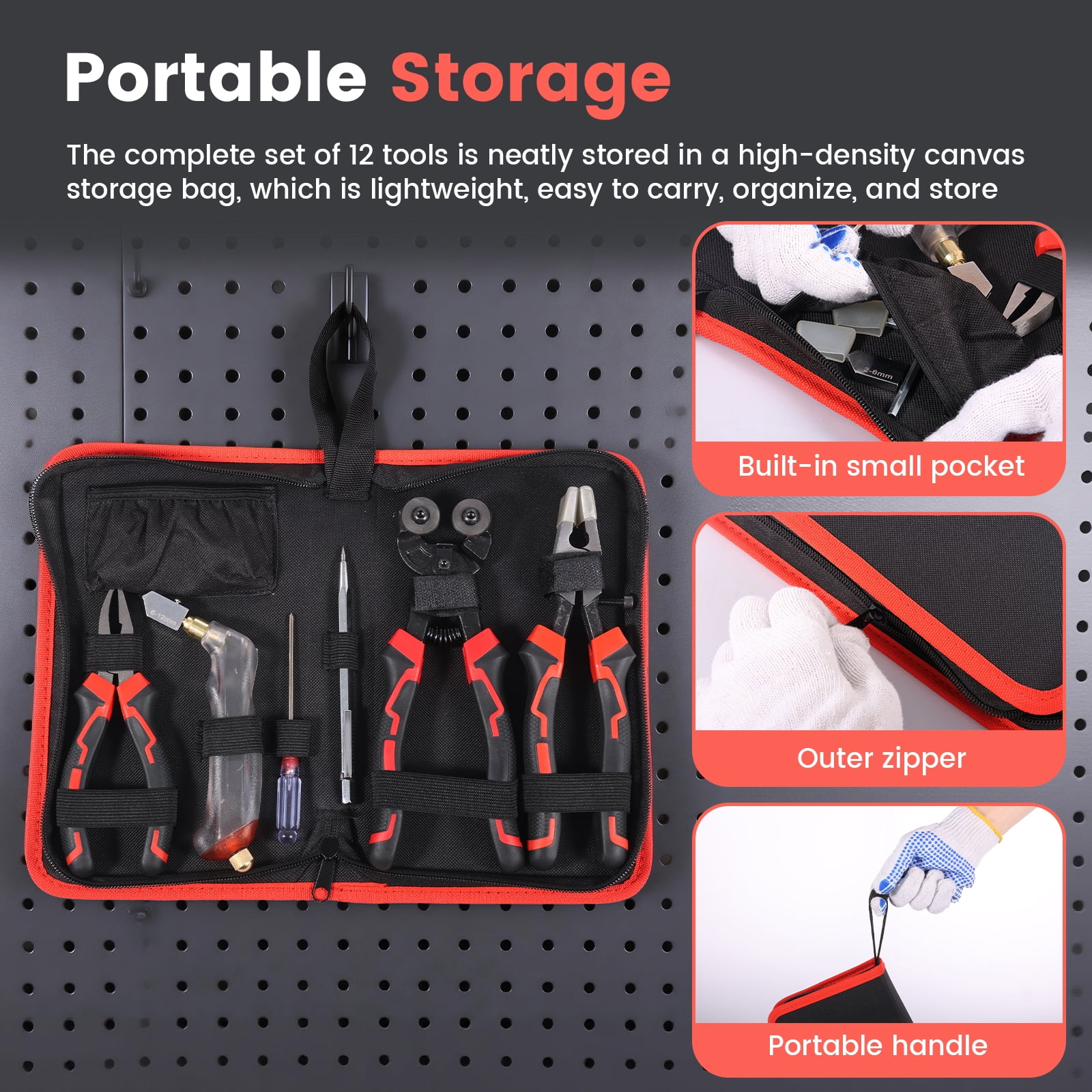 TMWEFUSC 12Pcs Glass Cutter Set Professional Glass Breaker and Running Pliers Set with 3 Cutting Heads Drip Tube for Mosaic Tiles Mirror