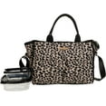 thumbnail image 2 of Jessica Simpson Women's Quilted Insulated Reusable Cooler Lunch Bag Crossbody Tote with 2 Food Containters for Work, Travel, Commute, Recreation, Beach and Picnic in Leopard, 2 of 9