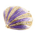 thumbnail image 3 of Joyero de conchas marinas Ticfox adornos pintados con esmalte dorado caja de joyería de concha marina 7 x 6,5 cm, 3 of 14