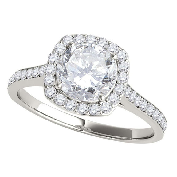 Aonejewelry 1/2 Ct. Halo Engagement Diamond Ring Crafted In 14k Solid White Gold