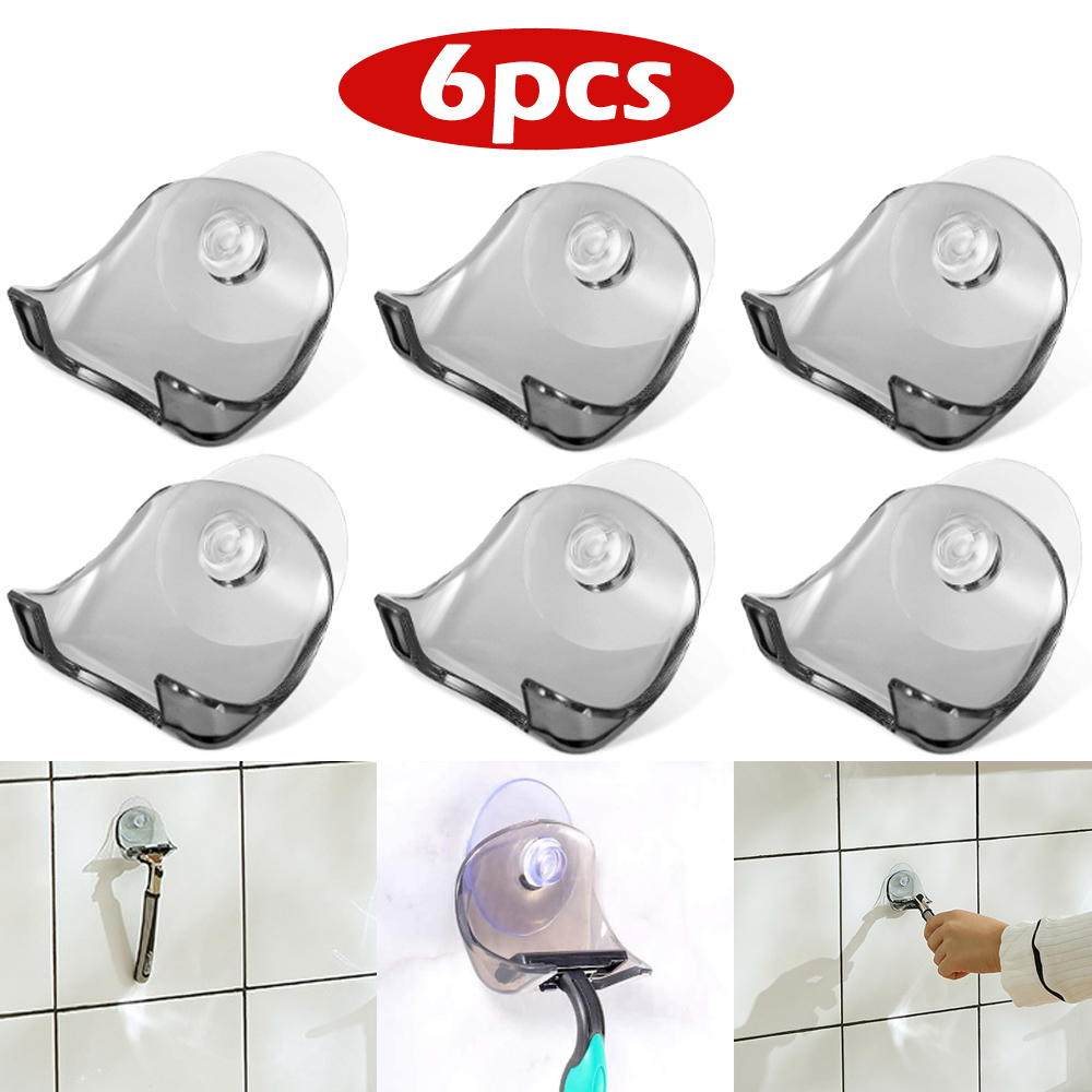 Suction Cup Razor Holder for Shower Wall 6Pcs Razor Hooks for Shower