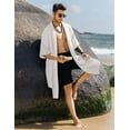 thumbnail image 4 of COOFANDY Men's Long Cardigan Cotton Kimono Robe Lightweight Casual Beach Drape Cape, 4 of 7