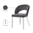 thumbnail image 4 of Meridian Furniture Roberto 19"H Velvet Dining Chair in Gray, 4 of 5