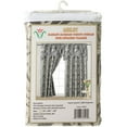 thumbnail image 2 of Luxury Jacquard Curtain Panel with Attached Waterfall Valance, 54 by 84-Inch Ashley Grey (2-Panels), 2 of 4