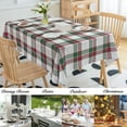 thumbnail image 3 of Flowpartex Square 84" inch Tablecloth Green and Red Plaid Waterproof Wrinkle-Free Washable Christmas Decoration Fabric Table Cover for Dining Outdoor Party Holiday Kitchen,60 x 84 inch, 3 of 5