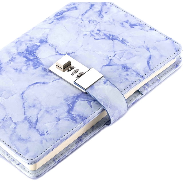 Diario de cuero impermeable con candado para niñas y mujeres, diario secreto recargable con candado y lindos cuadernos para niñas adolescentes, diario de contraseña para niñas con candado combinado (