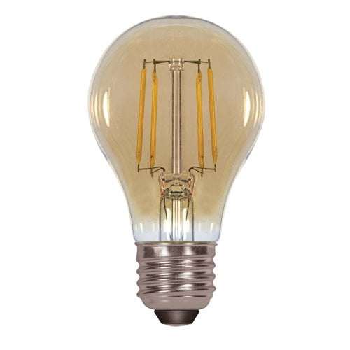 Satco S9583 - 4.5 watt A19 LED; Amber; Medium base; 2200K; 380 lumens; 120 volts