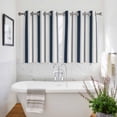 thumbnail image 3 of Navy Blue Beige Kitchen Curtains Short 54 Inch Length, Retro Simple Abstract Vertical Stripes Grommet Top Bedroom Living Room Curtains, Light Filtering Cafe Curtain Drapes 2 Panels Set 84''x54'', 3 of 9