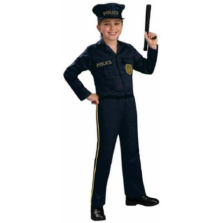 Police Officer Cop Young American Heroes Fancy Dress for Halloween Unisex Small