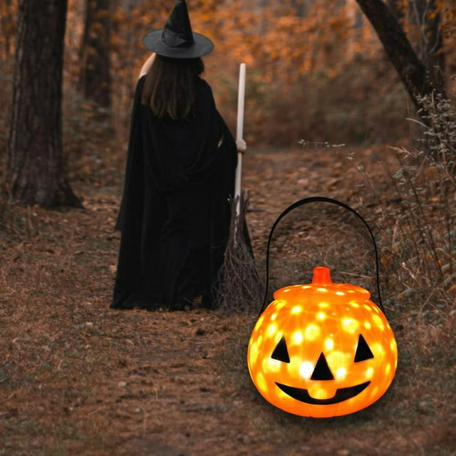 Lámpara de calabaza de Halloween Colco Linterna de calabaza con brillo giratorio
