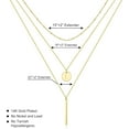 thumbnail image 5 of Initial Layered Necklaces for Women, 14K-Gold-Plated Coin Letter Necklace Bar Stacking Layer Necklace Multi Bar Layering Y-Necklaces Jewelry for Women, 5 of 6