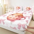 thumbnail image 4 of Erosebridal 3D Cartoon Capybara Full Size Sheets For Kids,Pink Floral Bed Sheets For Cute Animals Lover 4-Piece, 4 of 6