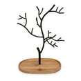 thumbnail image 7 of Navaris Metal Jewelry Tree Stand - Organizer Hanger Display Holder with Bamboo Dish Base to Store Necklaces, Bracelets, Rings, Accessories, 7 of 7