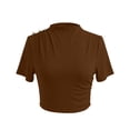 thumbnail image 6 of Levmjia Womens Tops Short Sleeve Round Neck Blouse Casual Lightweight Soft Comfortable Summer Shirt Elegant Solid Color Pullover, 6 of 6