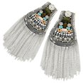 thumbnail image 1 of a refined and professional product description based on your input:\n\n \n\n**2pcs Silver Tassel Chain Epaulettes – Metal Shoulder Badges for Ceremony, 1 of 4