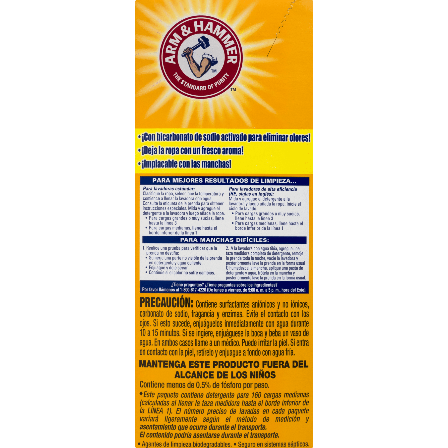 Arm &amp; Hammer Powder Laundry Detergent, Clean Burst, 11.9 lb, Box, 3/Carton