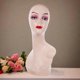 thumbnail image 5 of Cabeza de maniquí para peluca femenina, soporte para peluca, modelo de exhibición de peluca para sombreros y joyas. Rosa con Hombro, 5 of 7
