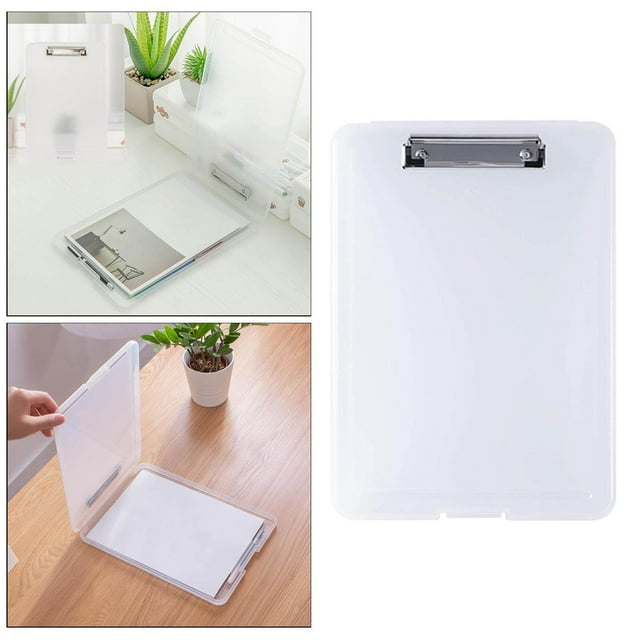 Plastic A4 File Box Document Folder Writing Box Pad Stationery Waterproof Filing Pad Box Organizer Supply Clear