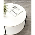 thumbnail image 6 of White Round Coffee Table, 2-Tier Coffee Table with Storage, Small Center Table for Living Room, Home Office Apartment, 6 of 6