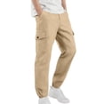 thumbnail image 5 of uublik Athletic Pants for Boys Girls Size 4T-13 Kids Cargo Pants Elastic Waist Lightweight Outdoor Jogger Pants Khaki, 5 of 6