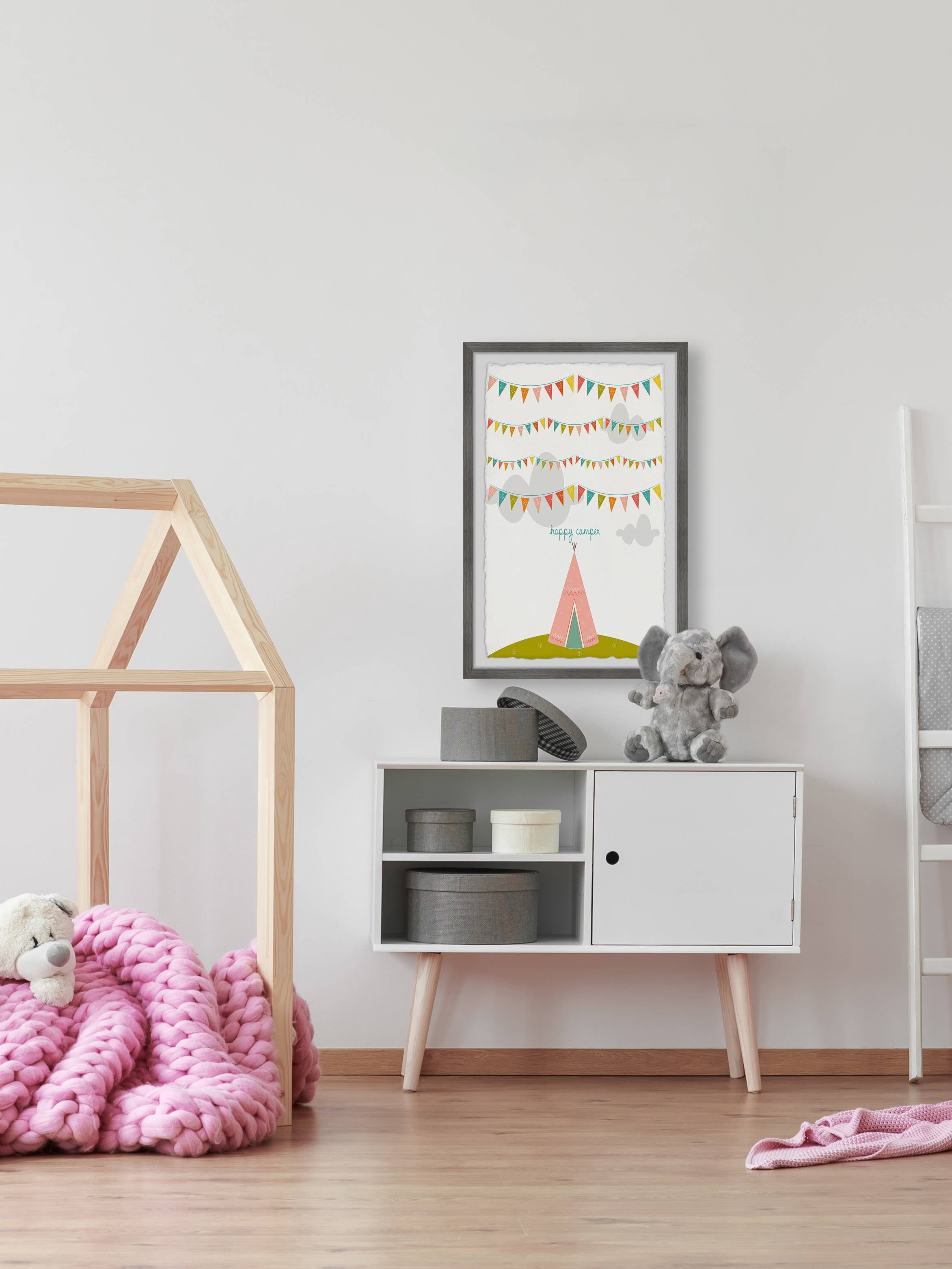 Marmont Hill Pink Tee Pee by Karen Zukowski Framed Wall Art