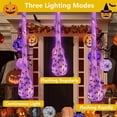 thumbnail image 4 of TETOU 3 Pcs Halloween Spider Egg Sacs,39 Inch Hanging Spider Egg Web with Led Lights Decor for Outdoor Tree Yard Garden Door Horror Halloween Party Decoration(Purple), 4 of 6
