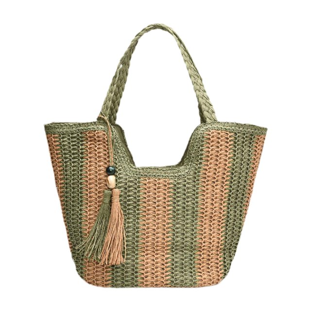 Bolso de hombro para mujer Salvador bolso abierto portátil asa verde 44 cm x 14 cm x 30 cm