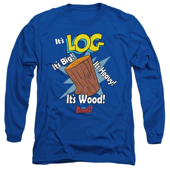 Ren and Stimpy It's Log Unisex Adult Long-Sleeve T Shirt (2X-Large) Royal Blue