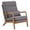 Dark Gray, Linen, variant on IVV Mid-Century Modern Upholstered Accent Chair with Waist Pillow & Solid Wood Frame, Cozy Armchair for Living Room, Bedroom, Reading Nook, Apartment & Small Spaces, Bronzing Cloth, Brown