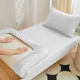 thumbnail image 4 of Cotton Fitted Sheet | Mattress Cover Protector | Breathable Bed Sheet for Dorm or Home | Stretchable Bottom Sheet with Deep Pocket | Smooth Fitted Bedding for Mattress Up To 4 Inches, 4 of 7