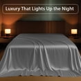 thumbnail image 2 of Amay Satin Silk Flat Sheet – Emperor, Silver Grey– Smooth, Silky Bedding for Guest Room, Kids’ Room, Dorm, or Master Bedroom – Lightweight and Easy Care, 2 of 5