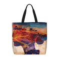thumbnail image 1 of Fotbe Cultural Silhouette Journey Bolsa Tote con Estampado para Mujer, Bolsos con Cremallera, Bolsa de Hombro Casual de Gran Capacidad con Bolsillos Internos, 1 of 7