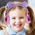 thumbnail image 3 of Écouteurs pour Enfants Pailletés en Peluche, Limitation du Volume de l'Oreille, Réglables, Casque Filaire Anime, 3 of 6