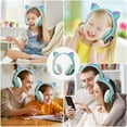 thumbnail image 3 of Rirool Cat Ear Bluetooth Headphones for Kids Girls - Wireless Headset w/Mic, 94dB Volume Limit, LED Lights, Foldable, for School/Travel Green, 3 of 10