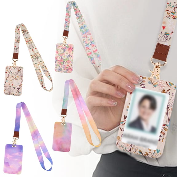 Heart Shaped Phone Lanyard with Card Holder Adjustable Braided Strap for Office ID and Cards