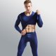 thumbnail image 5 of Traje de ropa interior transpirable para mantener el calor de malla de seda de hielo de cuello redondo informal sólido para hombre Pompotops  qyievc6720, 5 of 5