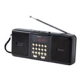 thumbnail image 3 of Radio portátil recargable, dispositivo de audio estéreo AM/FM, radio de mano ligera Negro, 3 of 8